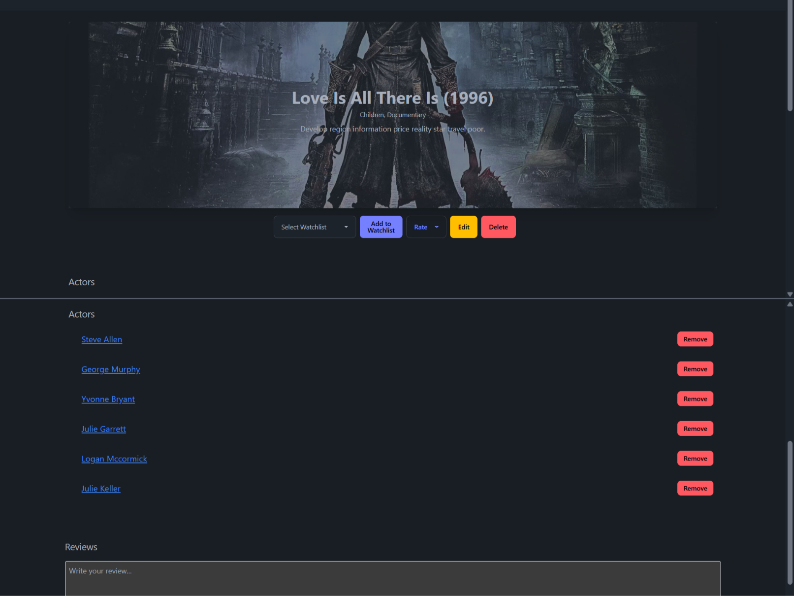 Movie single page