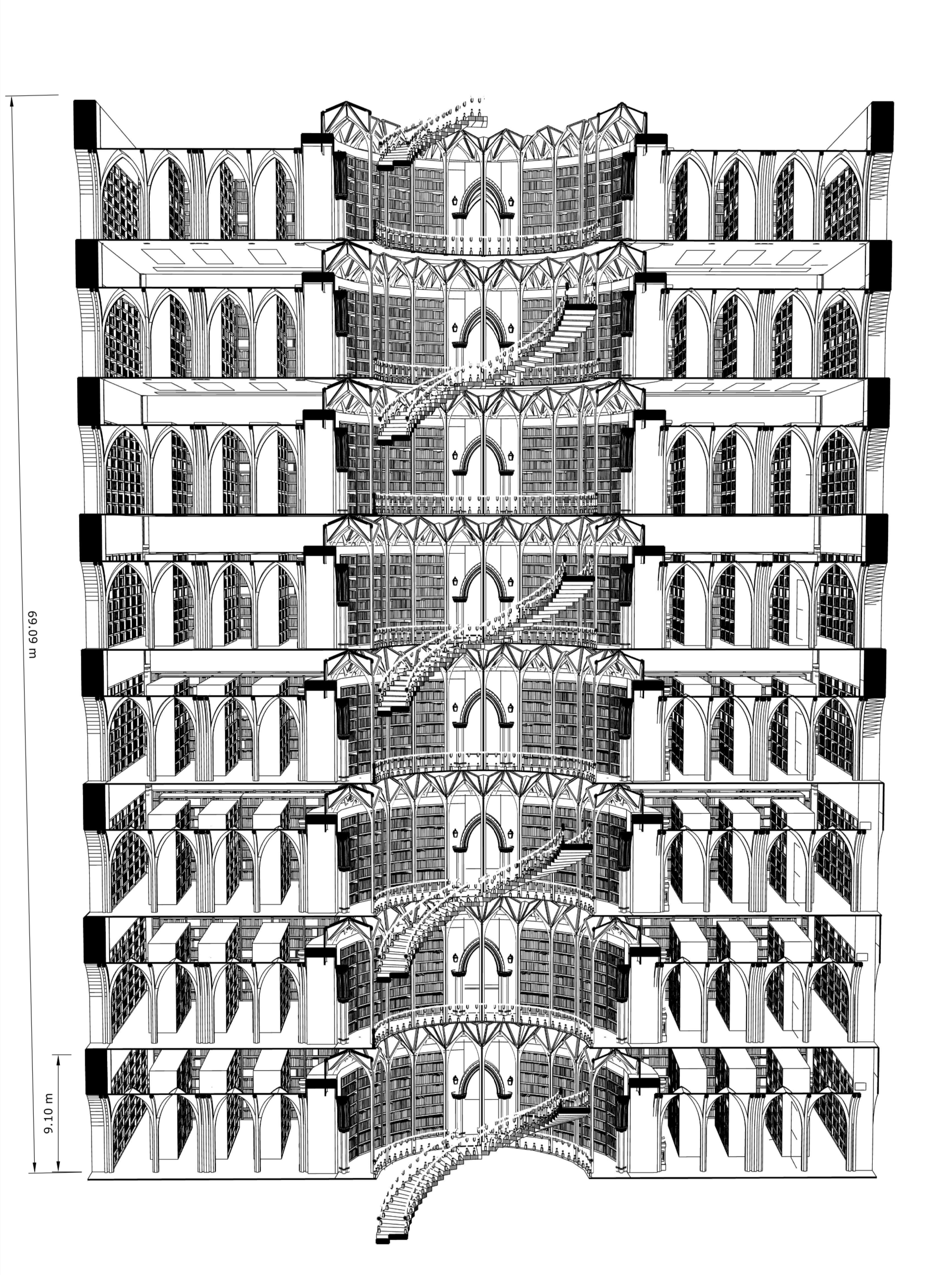 Library Section Cut