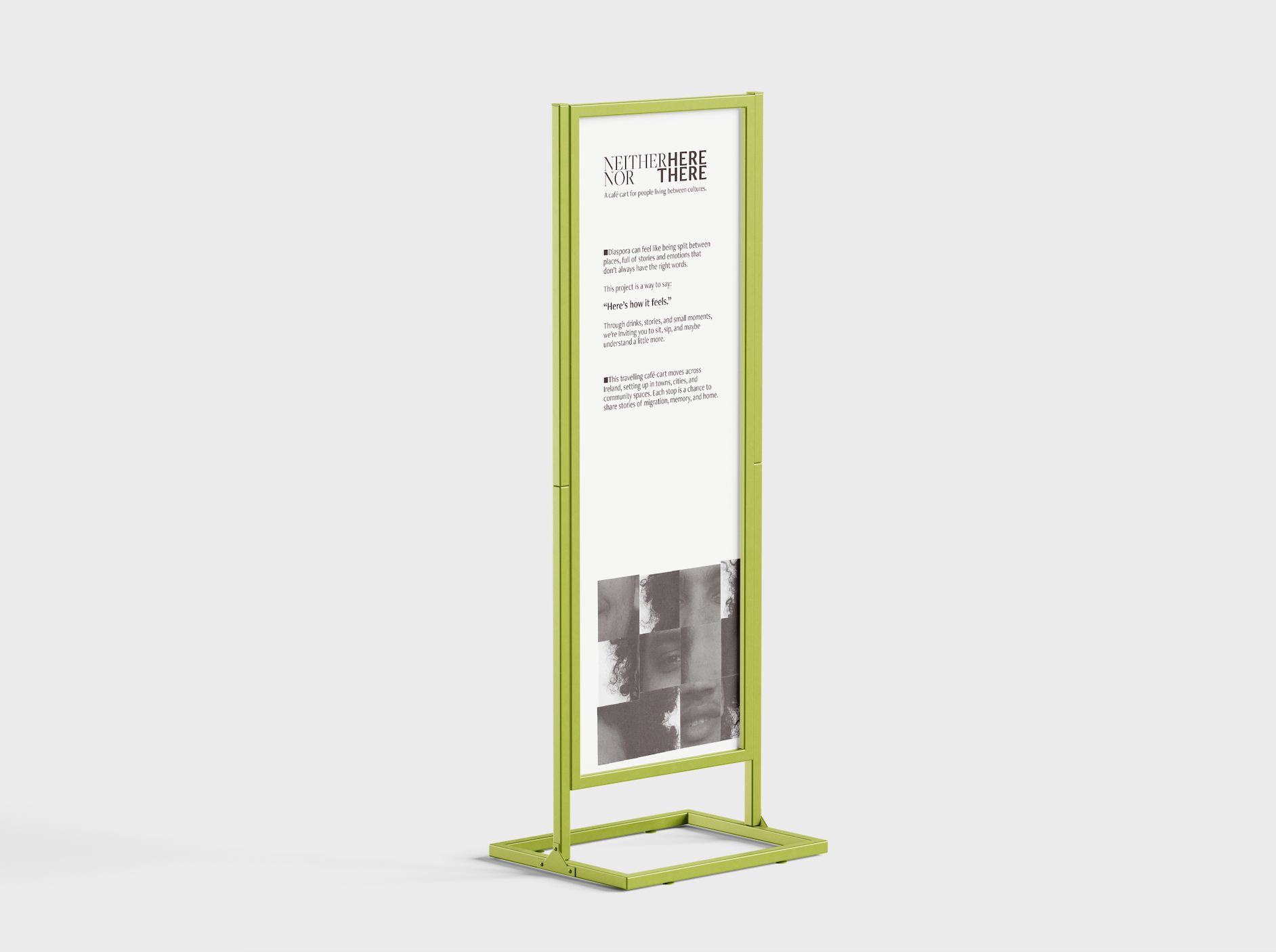 Information stand at the cart.