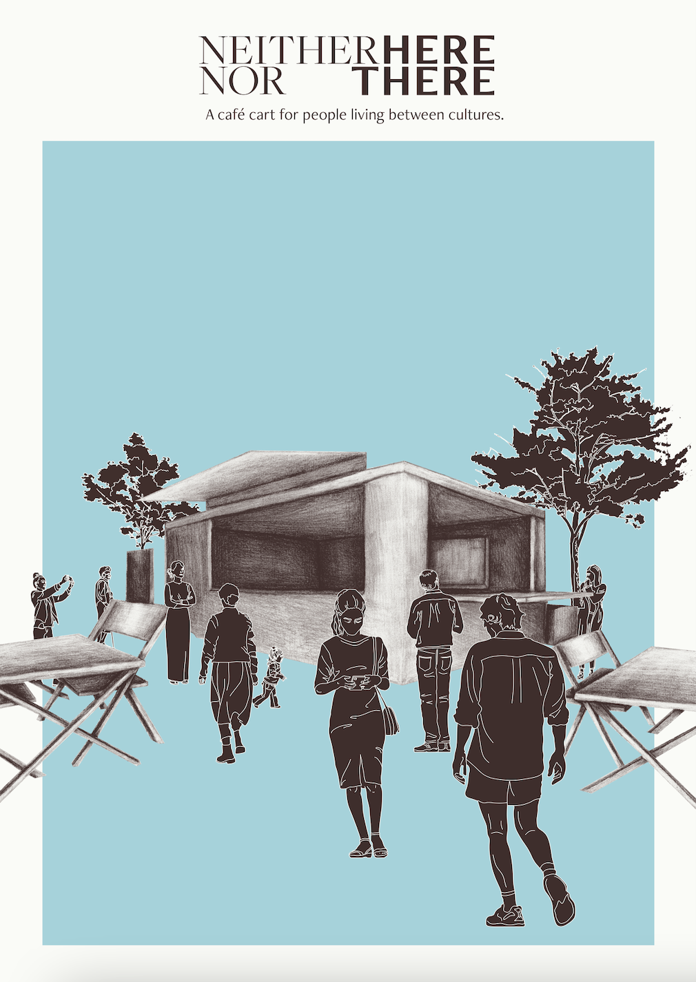 Poster of café cart in context. 