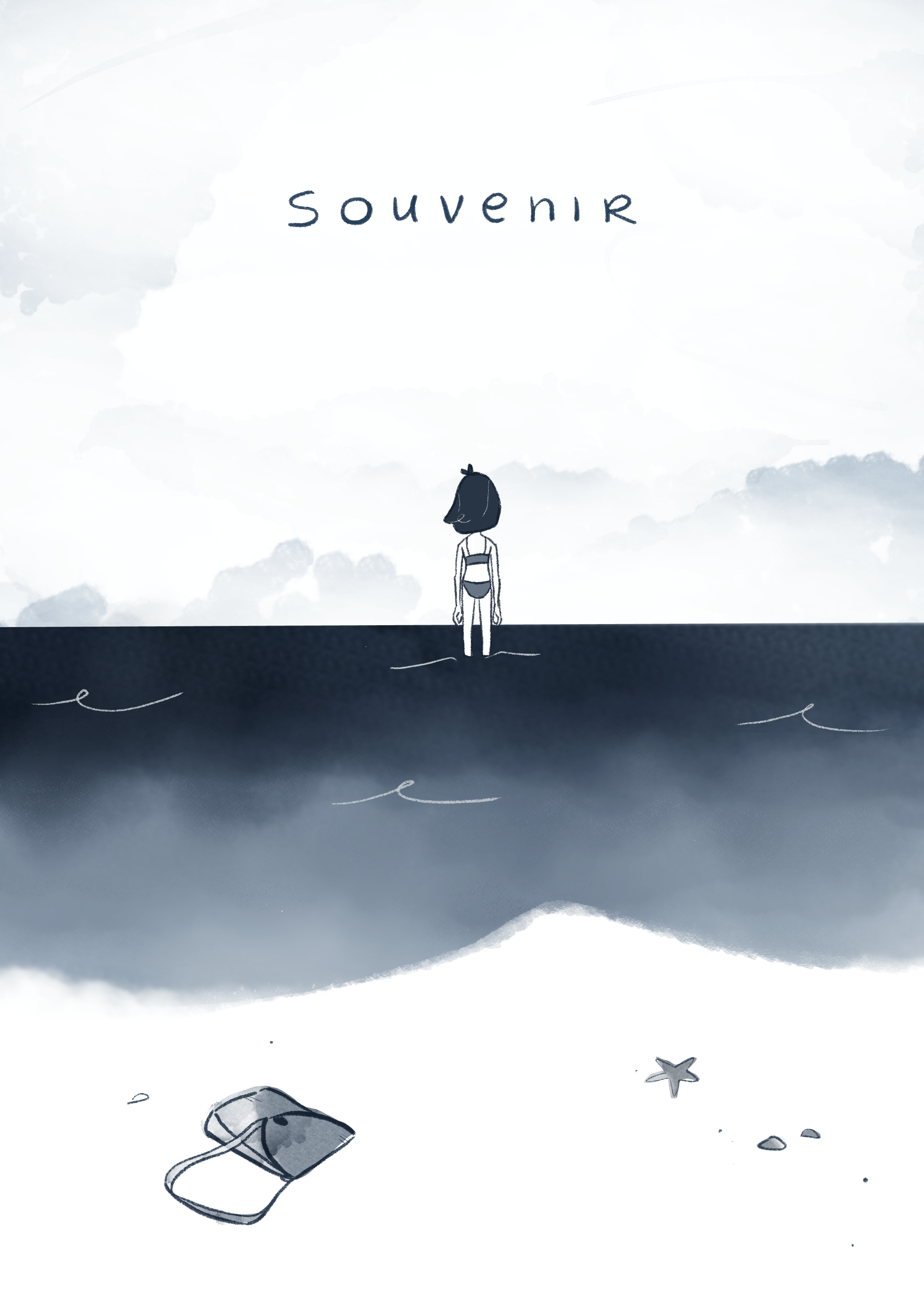 poster of girl standing in the sea