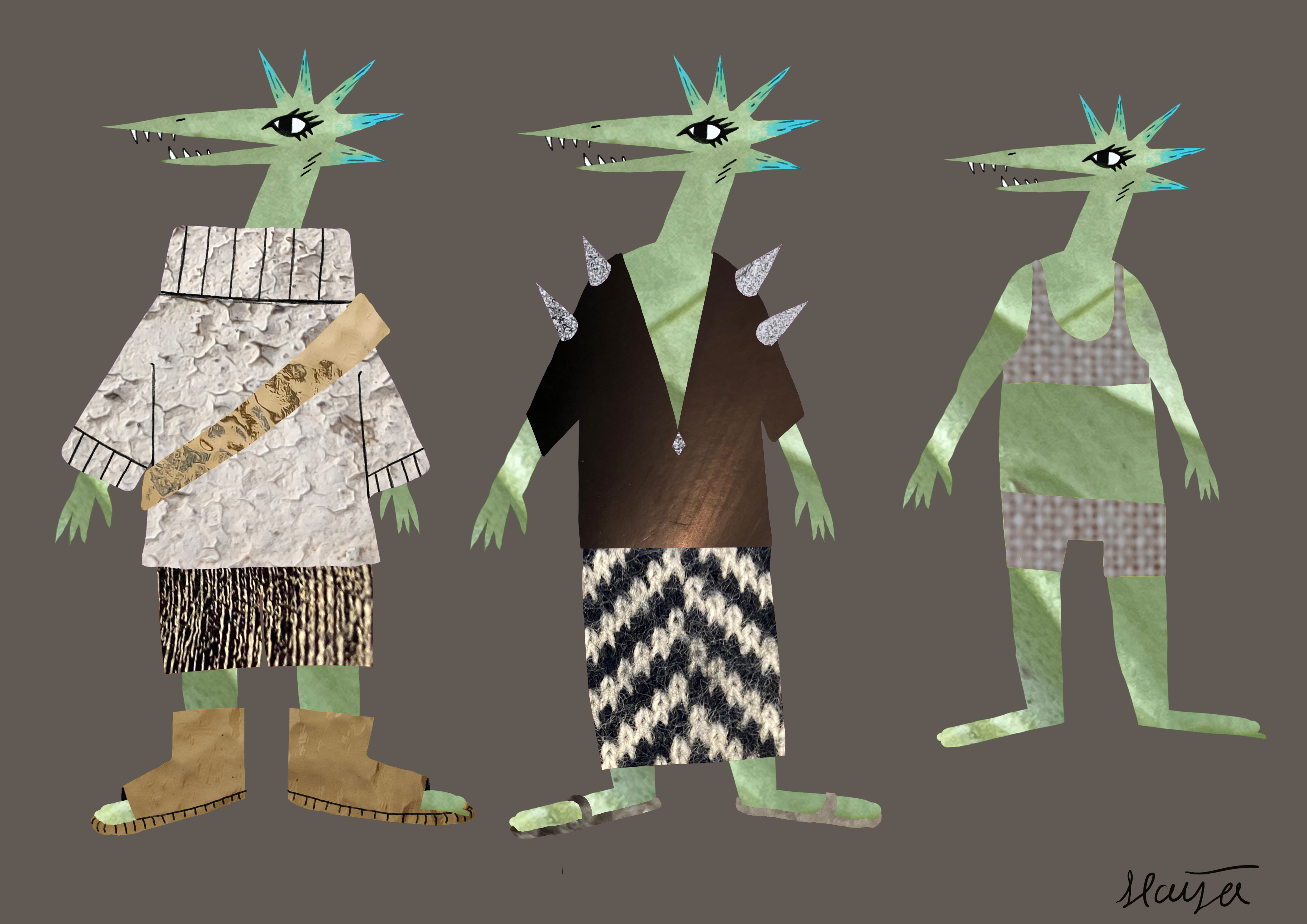 Character clothing and design exploration.