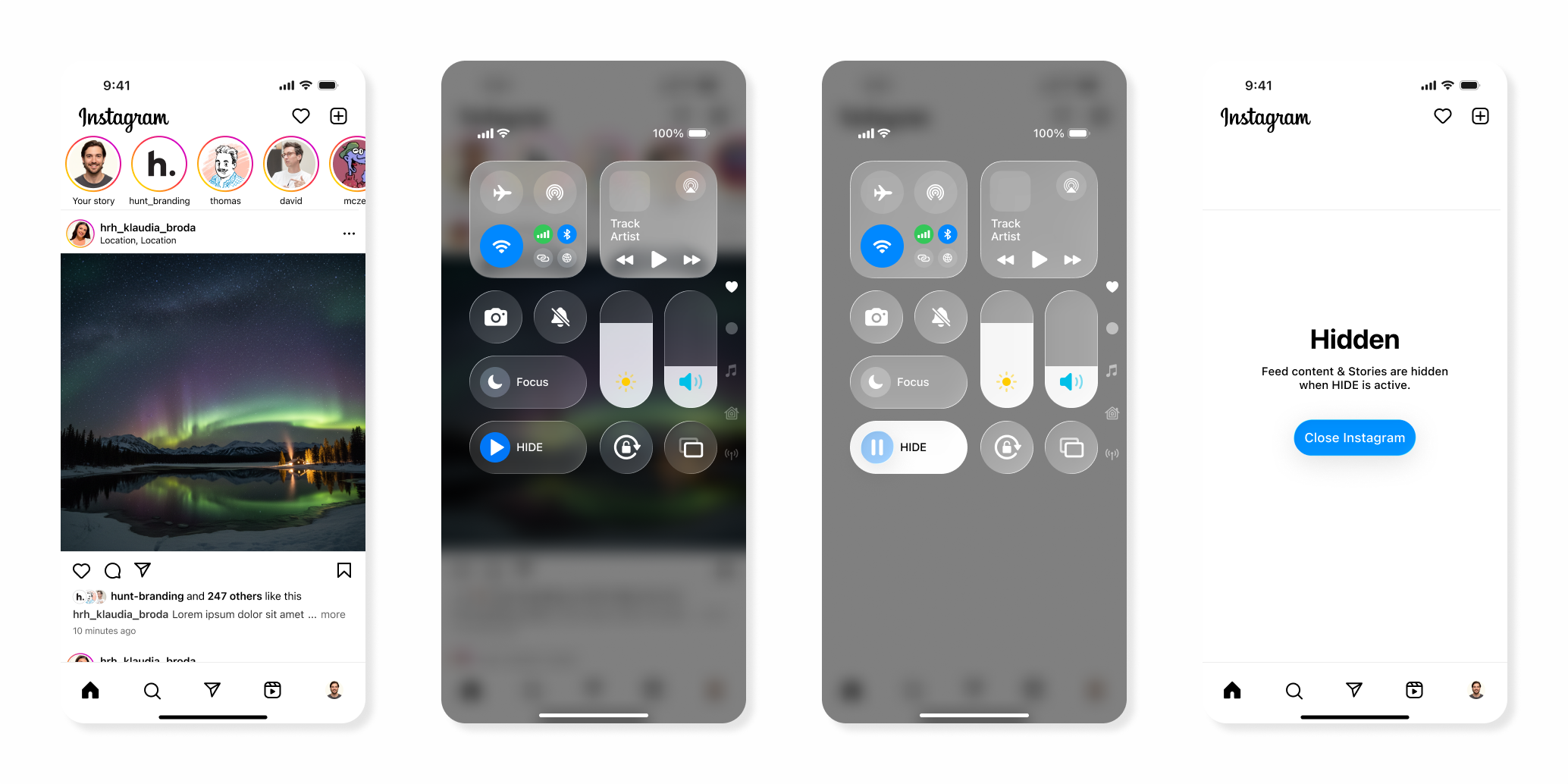 Turning on HIDE app