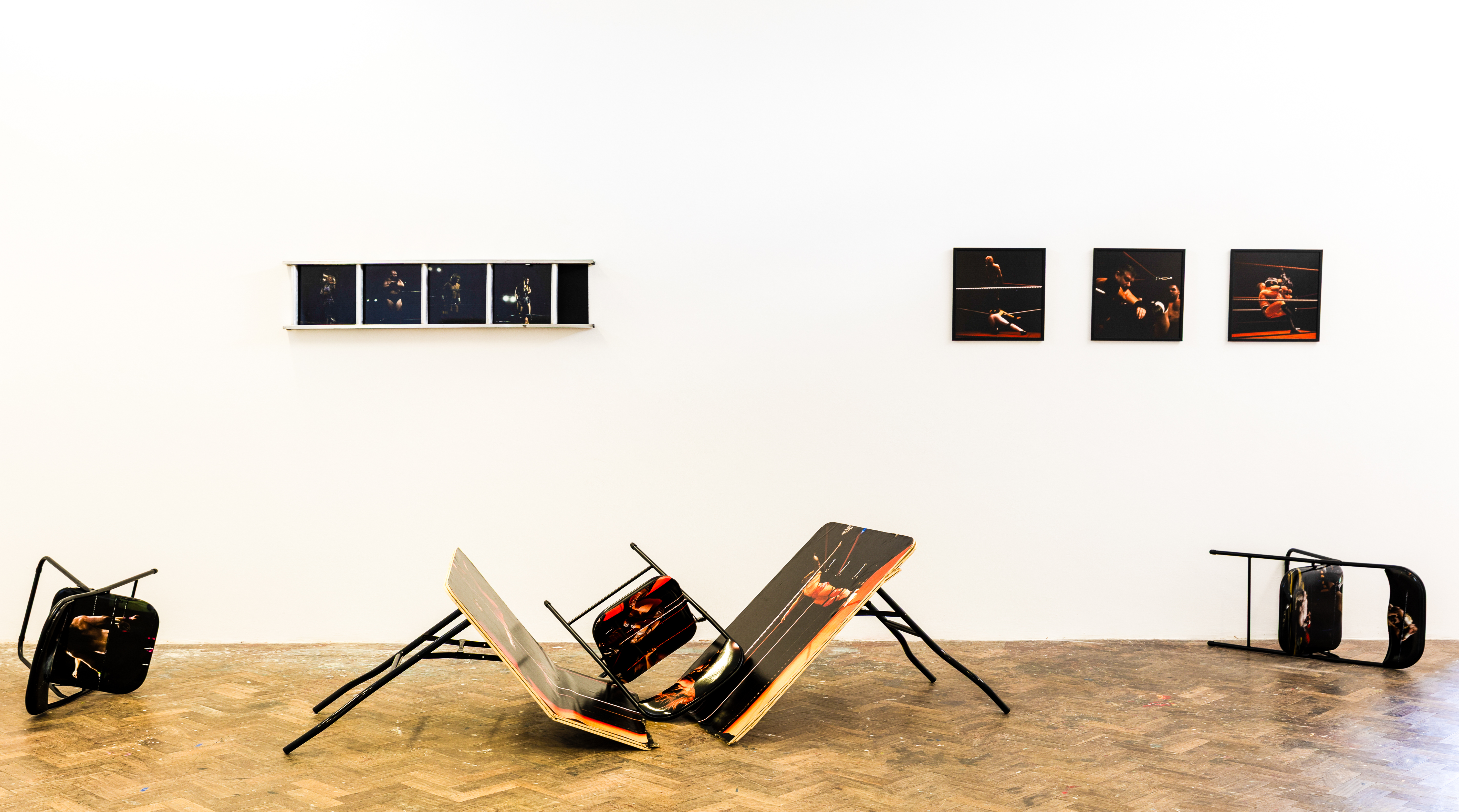 Insatll Image of Smashed Wrestling Table and Chairs