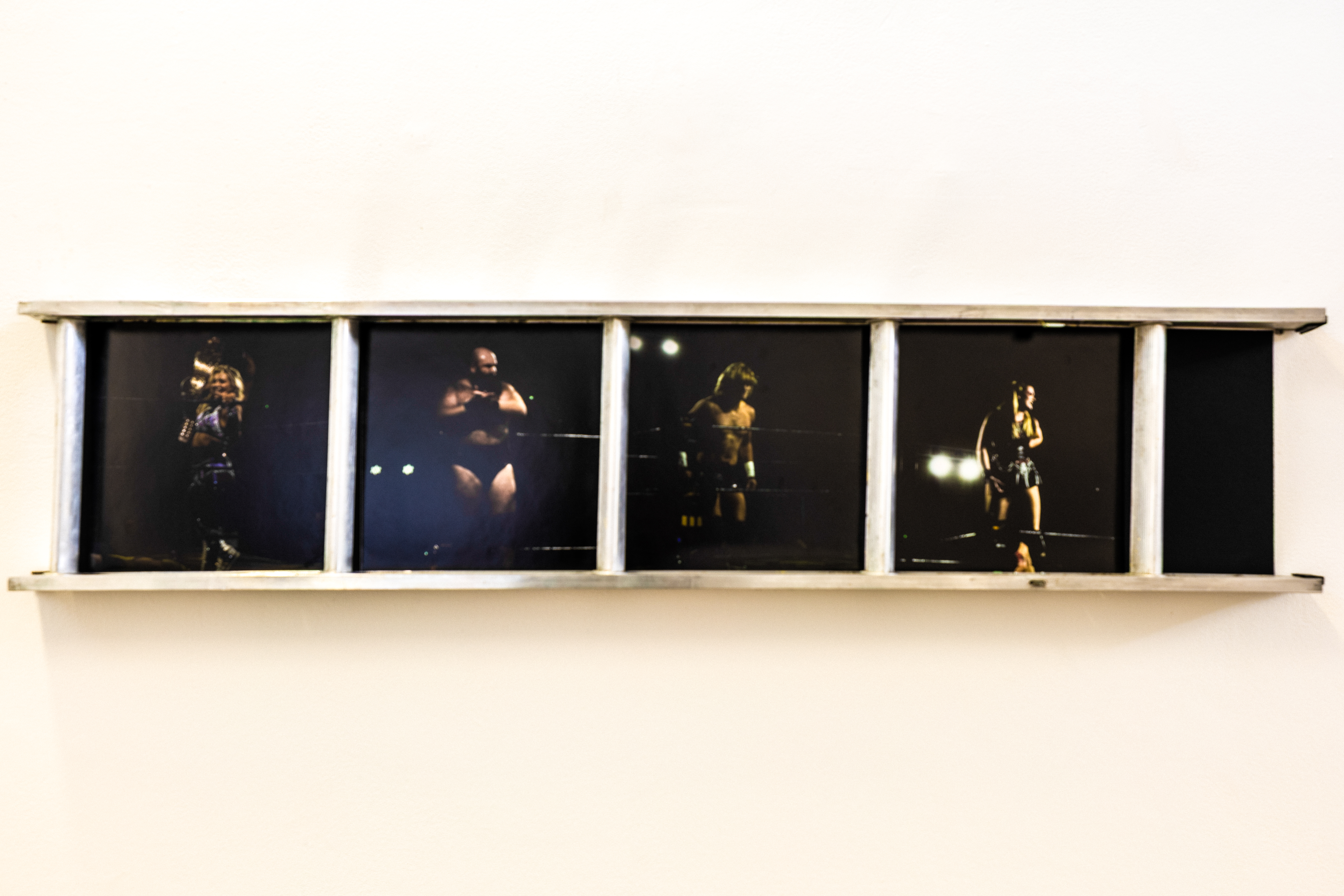 Ladder with Wrestling Images embedded