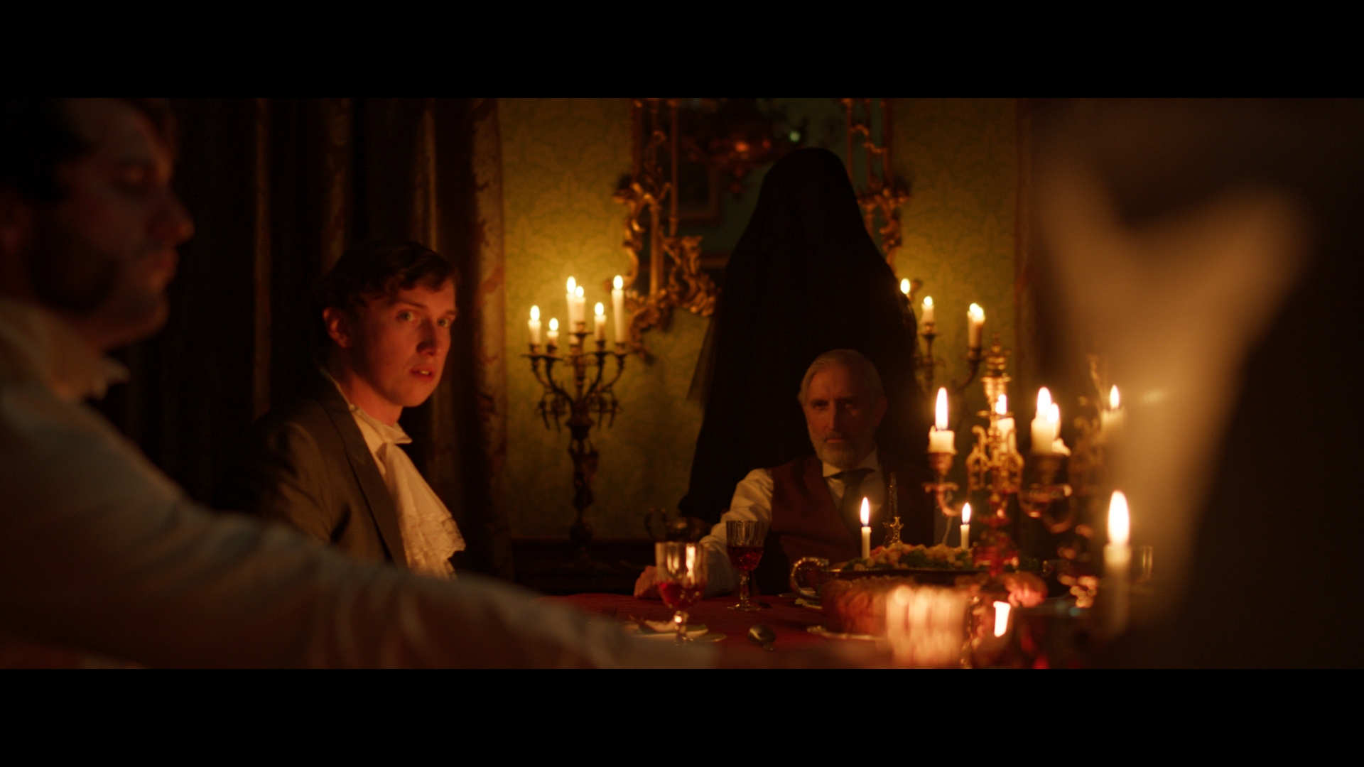 Father with the ghost standing behind him