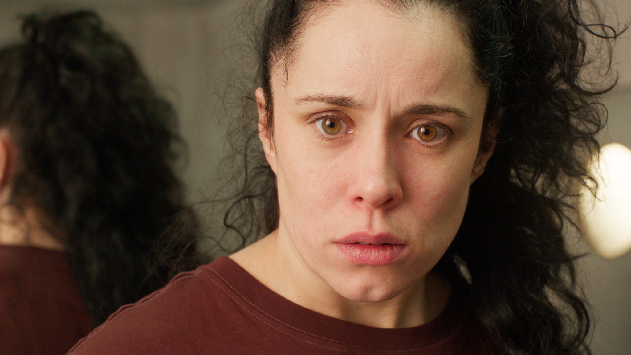 Still from Cage - co-written and directed by Éva Pető, featuring Kate Finegan as Elena