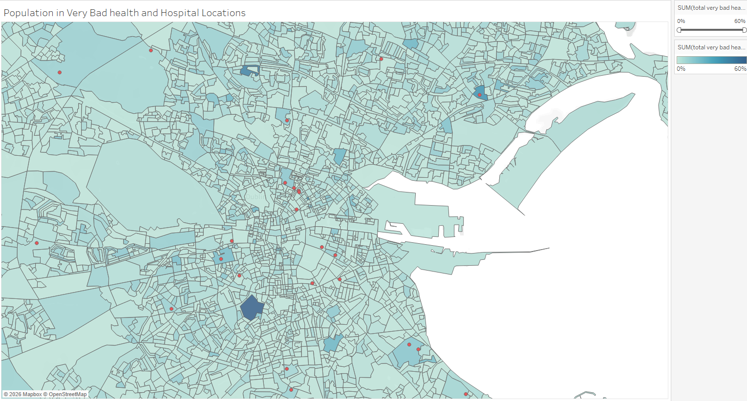 Tableau map created as part of early feasibility testing