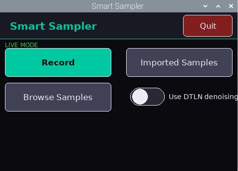 The Smart Sampler Home Screen