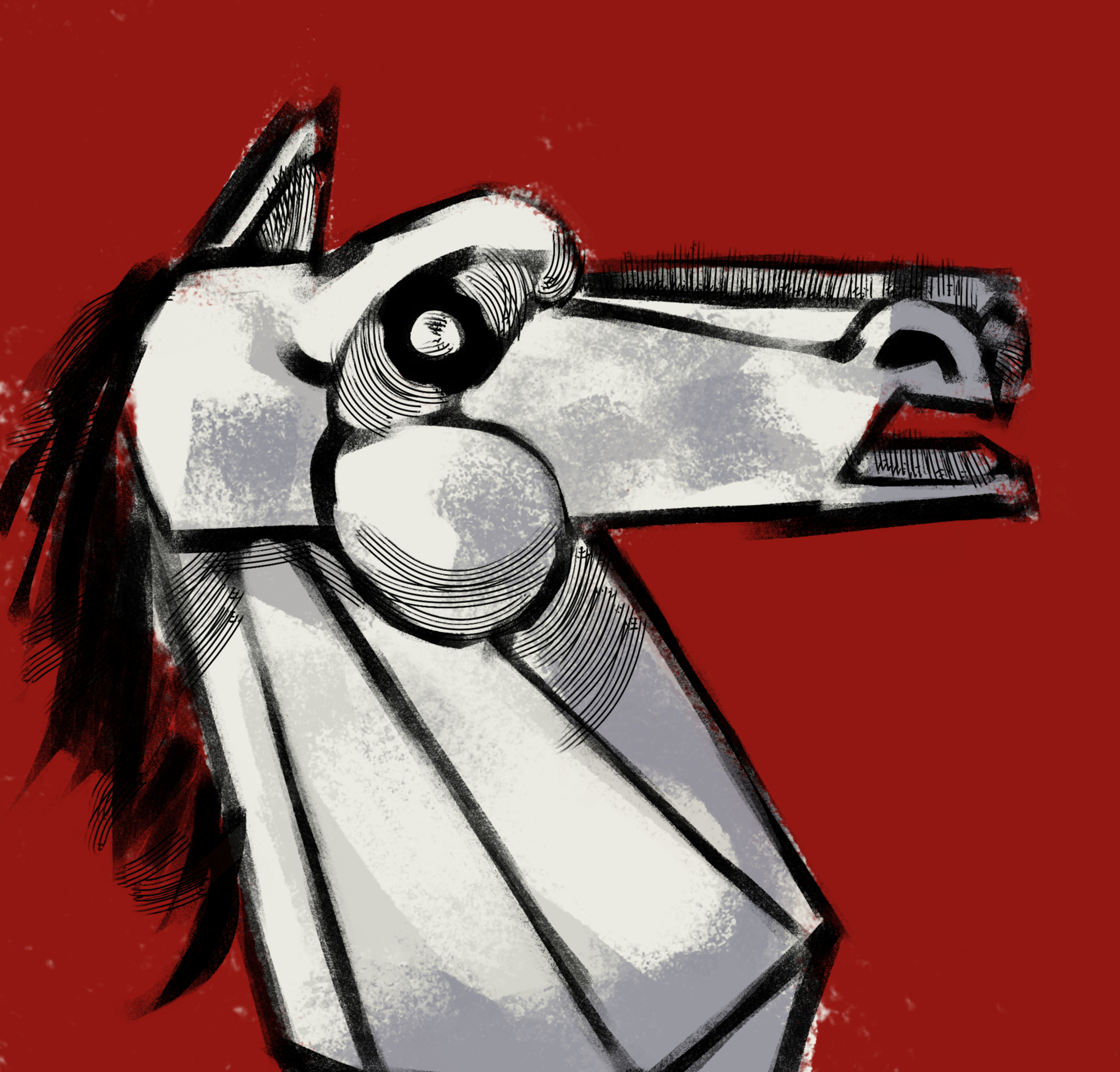 cubist horse head