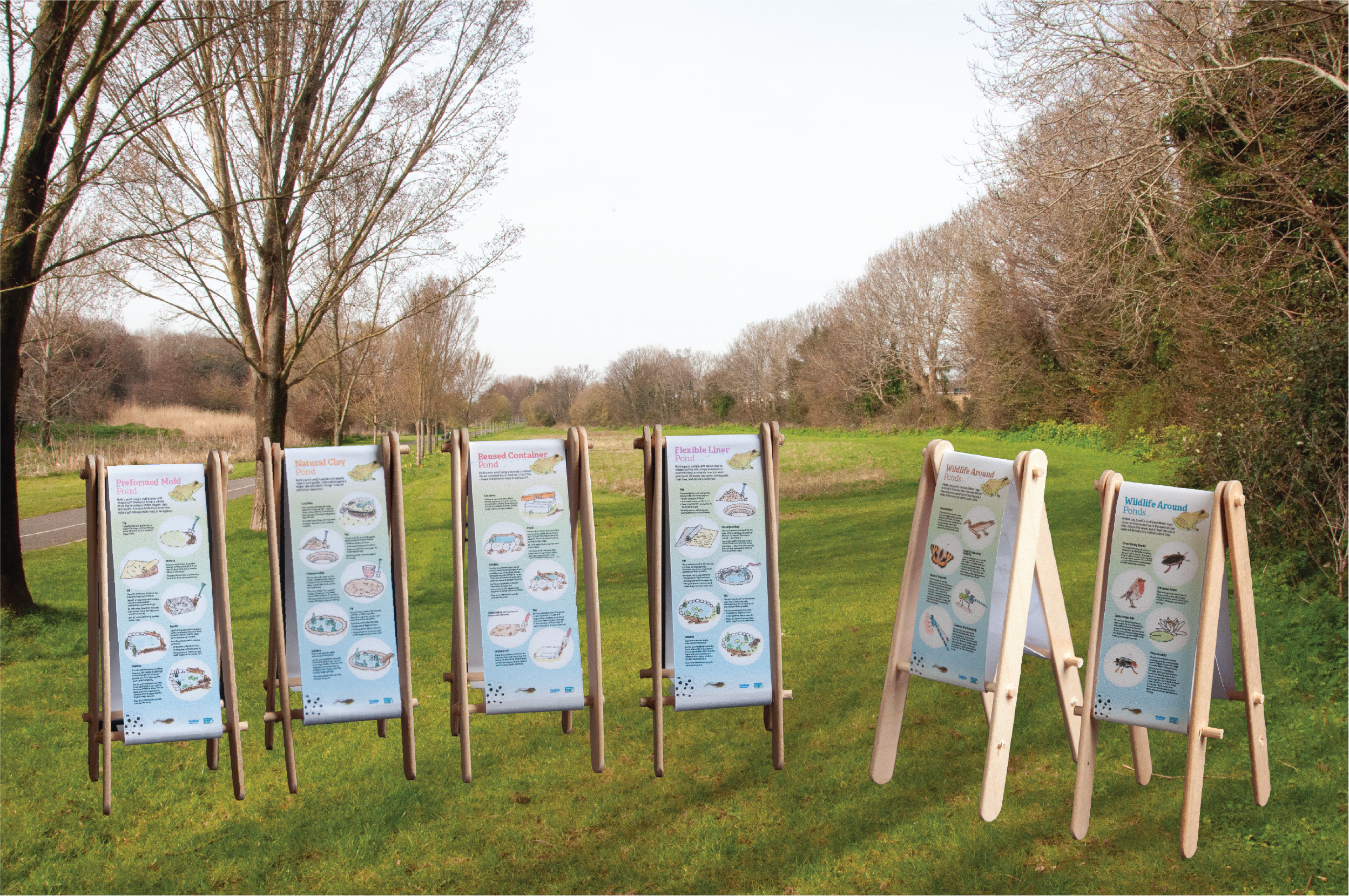 PondHop information display stands