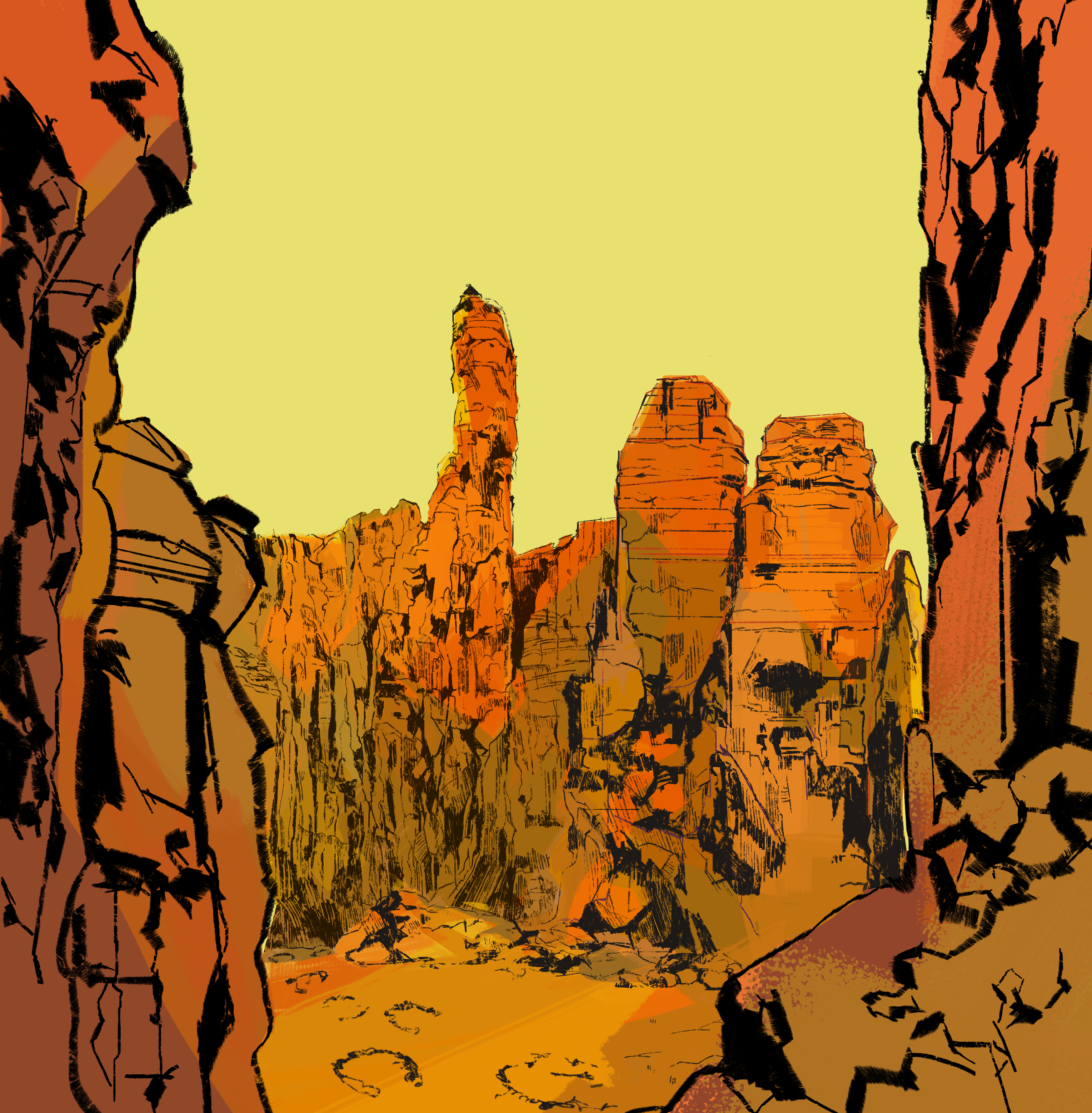 Background of a rocky environment