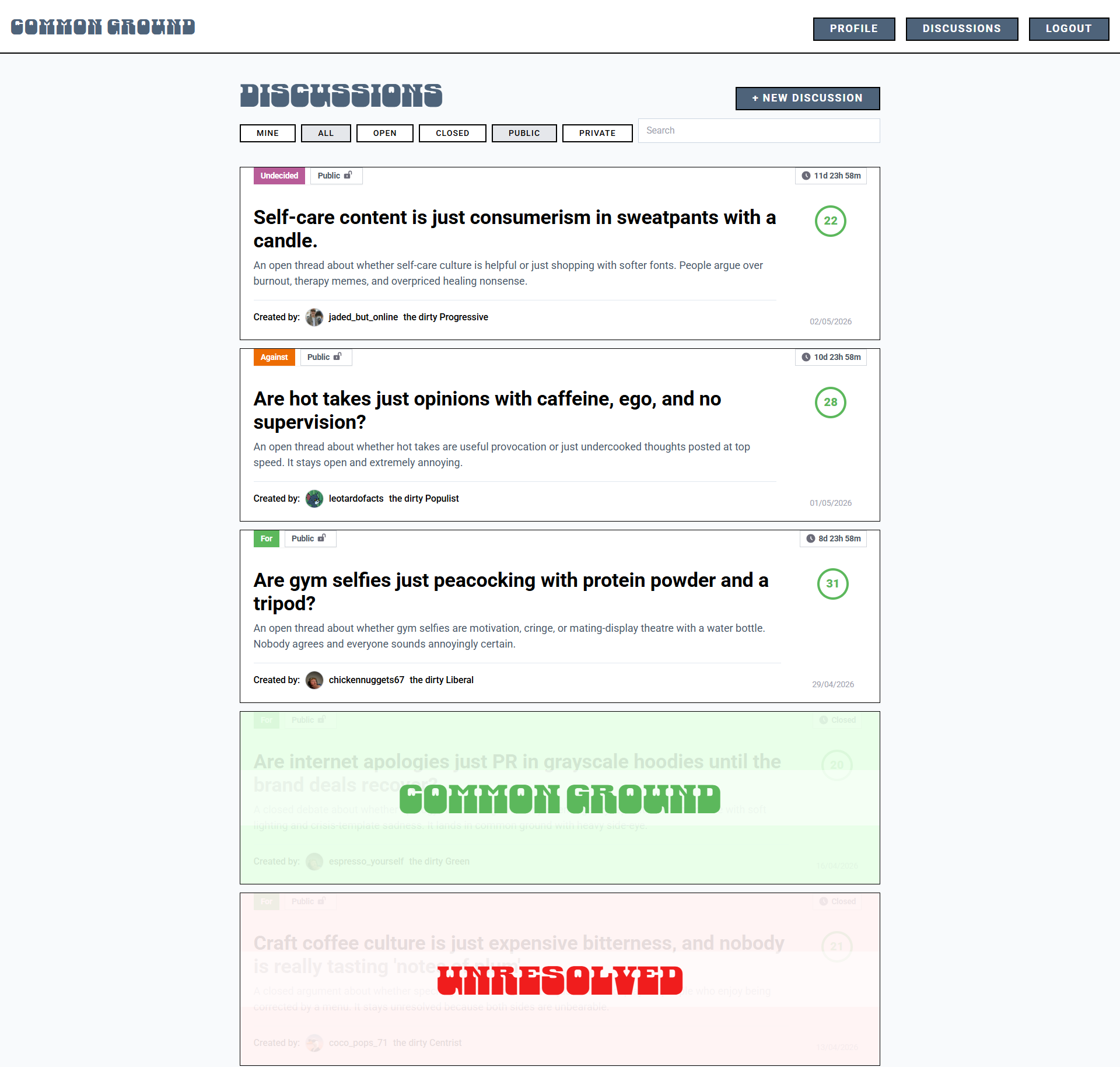 index page