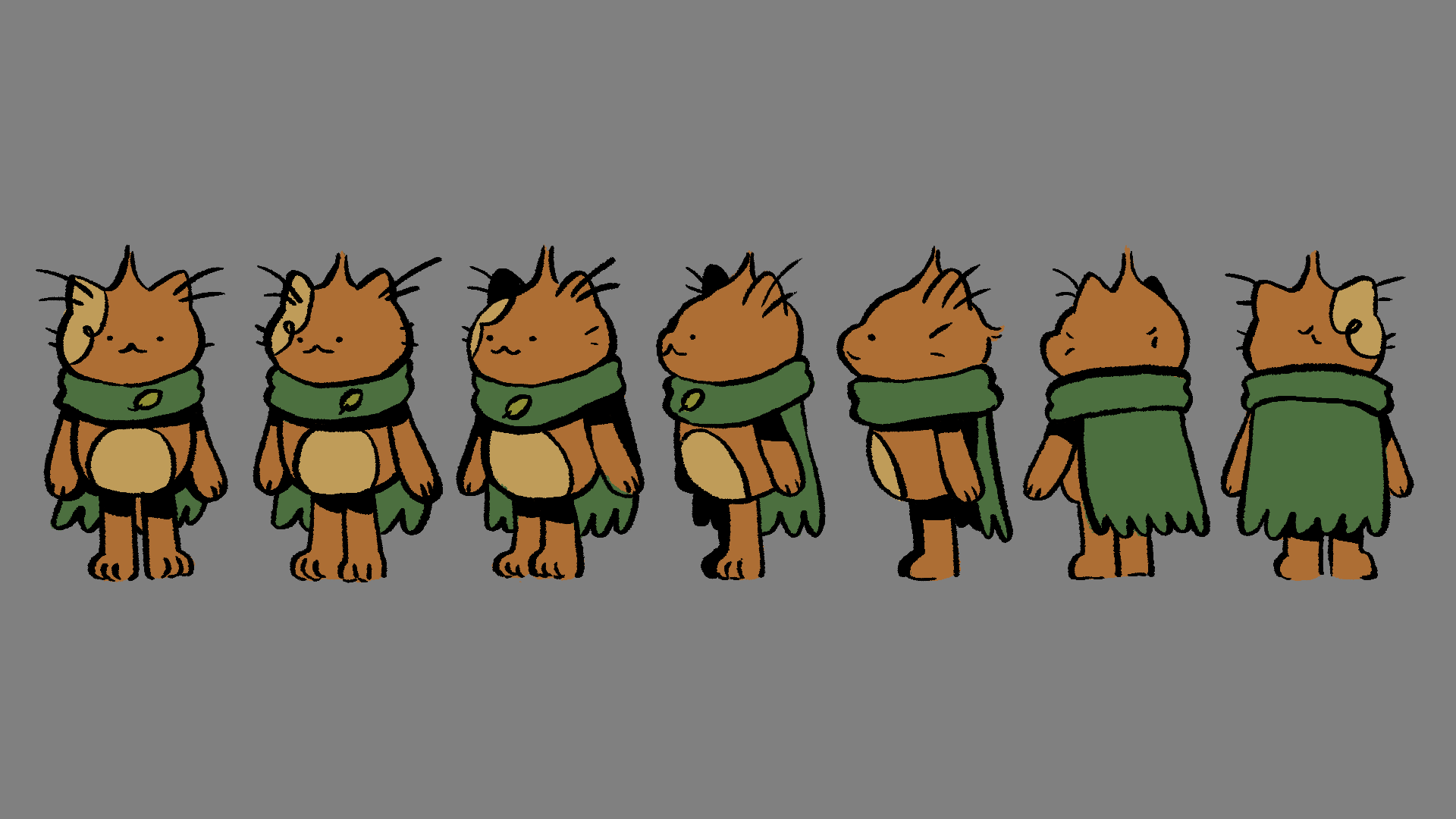 a character design for tib, a young cat boy