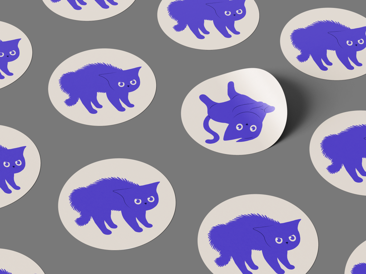 Stickers with yet more angry cats