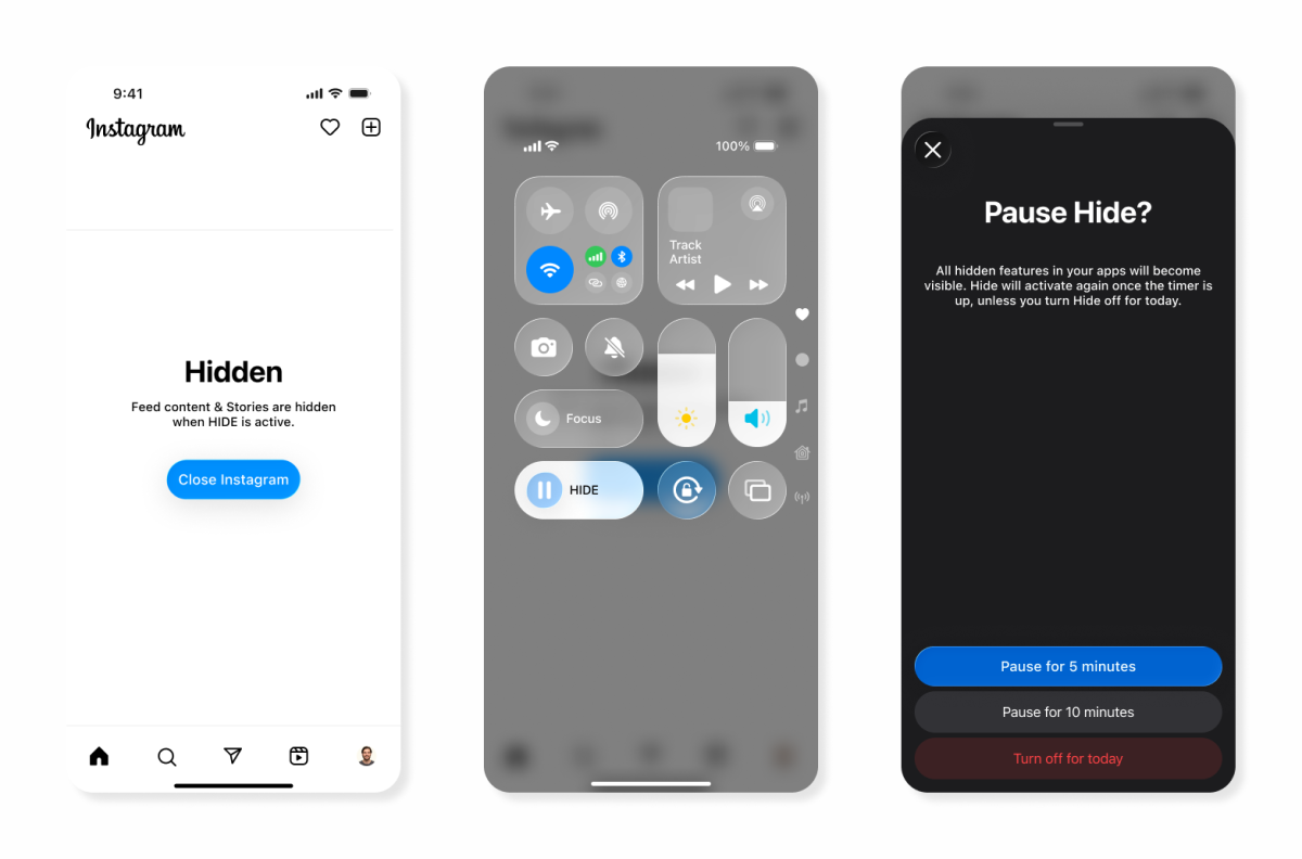 Pausing HIDE app