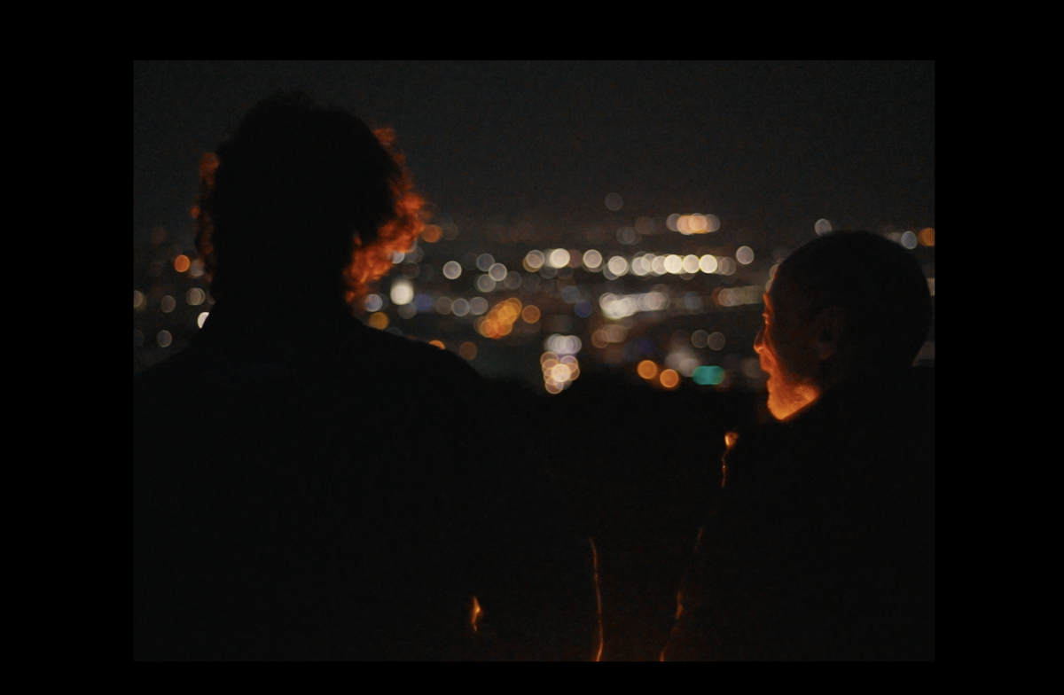 Still from A Place to Stand - the Derry skyline at night